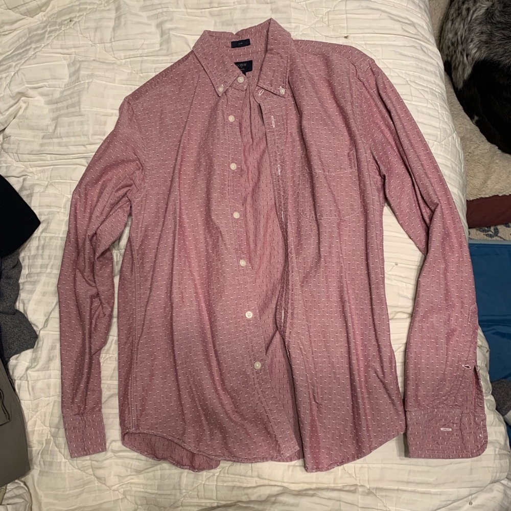J. Crew Men's Slim Red Button-Down Shirt